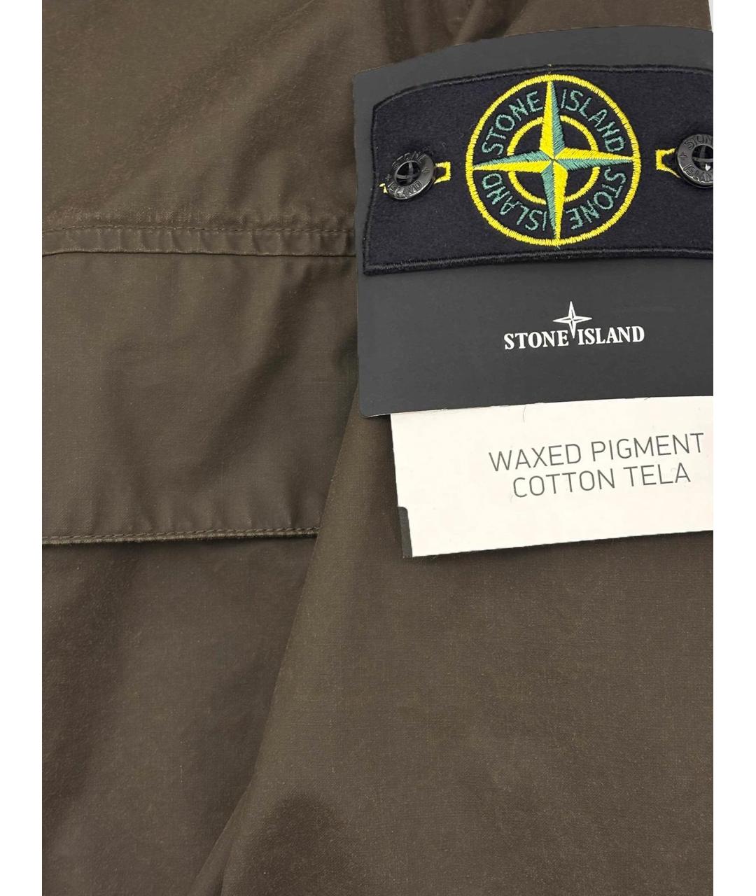 STONE ISLAND Хаки хлопковая куртка, фото 3