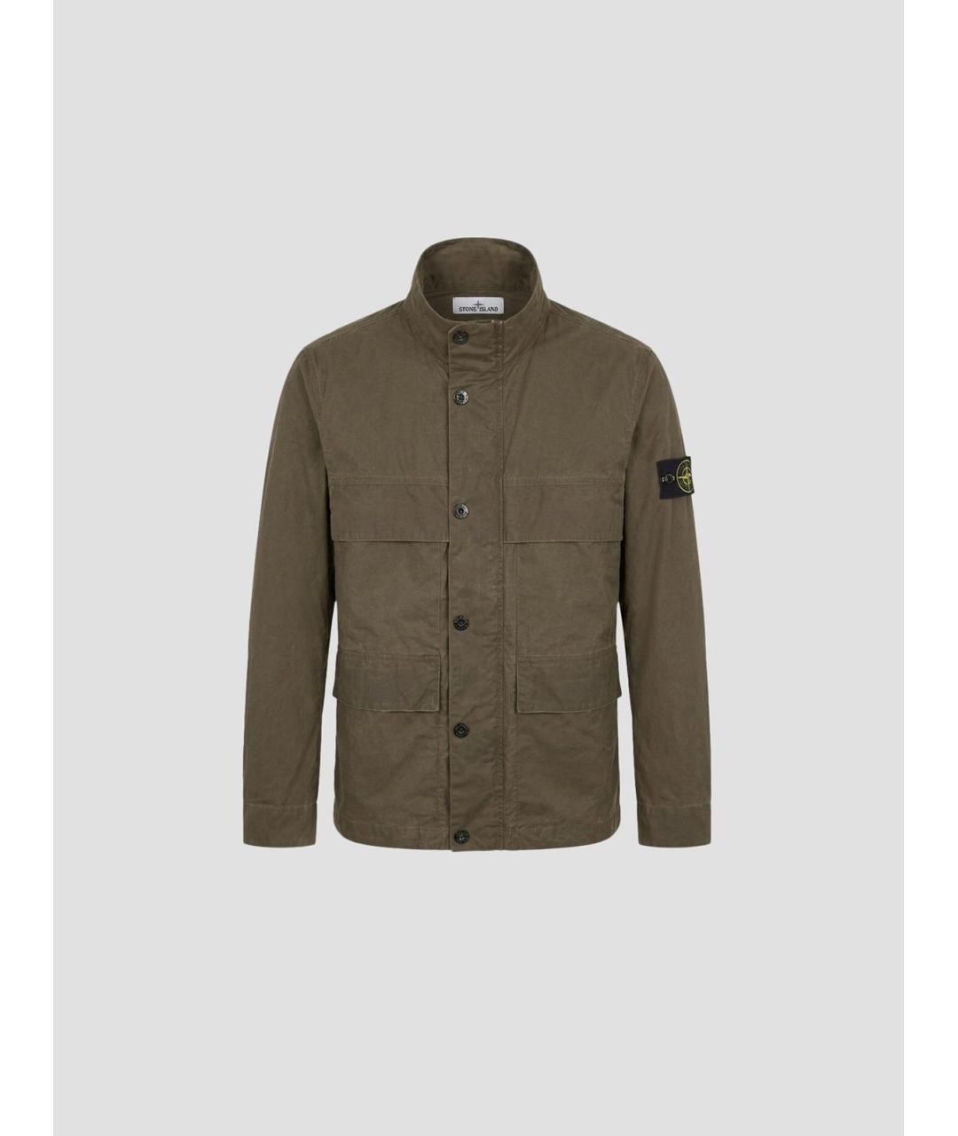 STONE ISLAND Хаки хлопковая куртка, фото 4