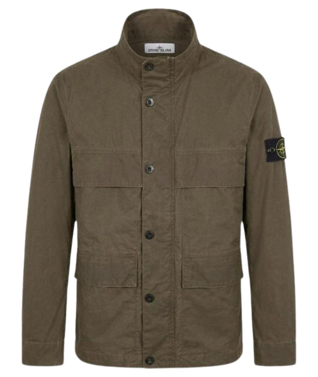 STONE ISLAND Хаки хлопковая куртка, фото 1