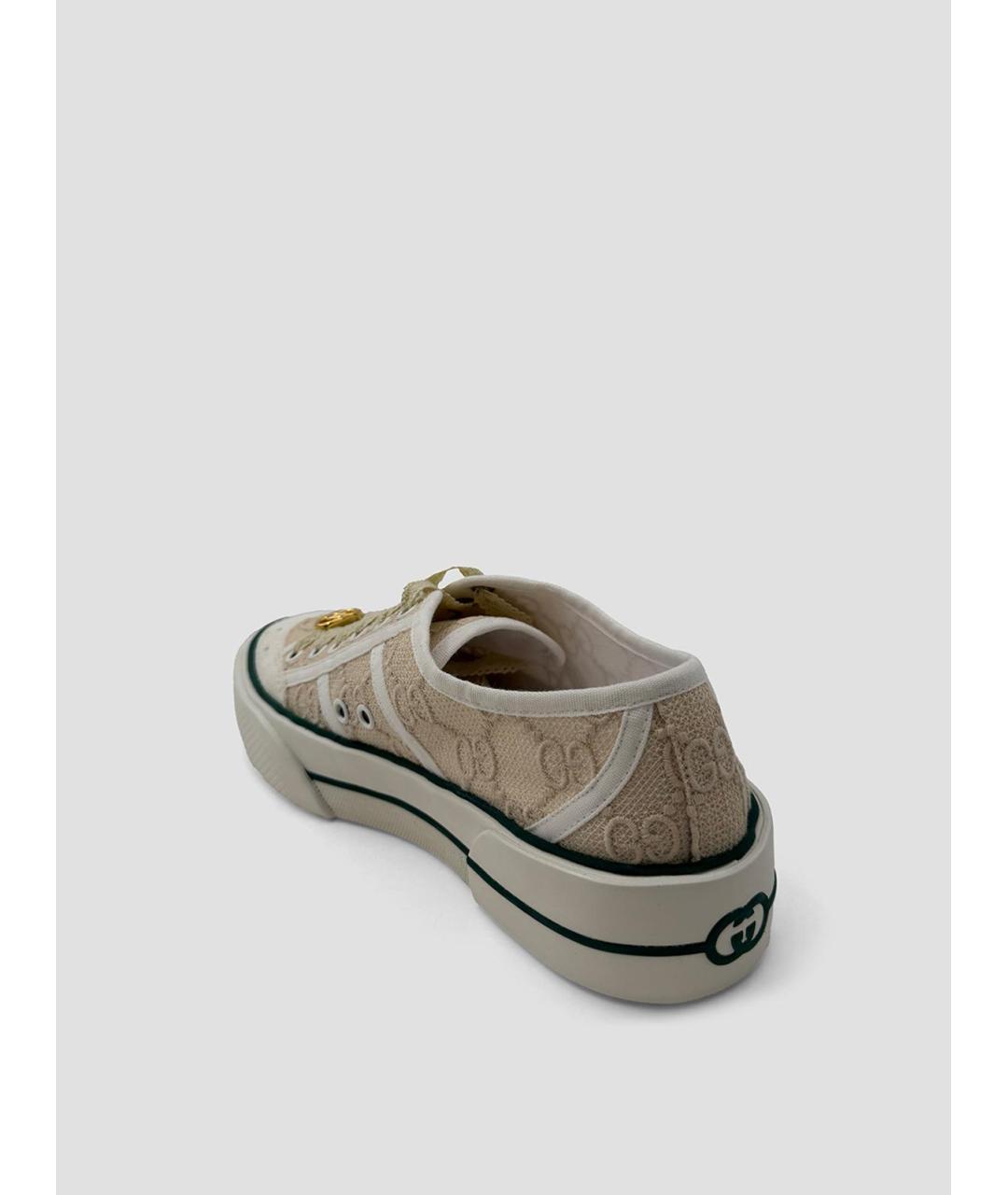 GUCCI Бежевые текстильные кеды, фото 3