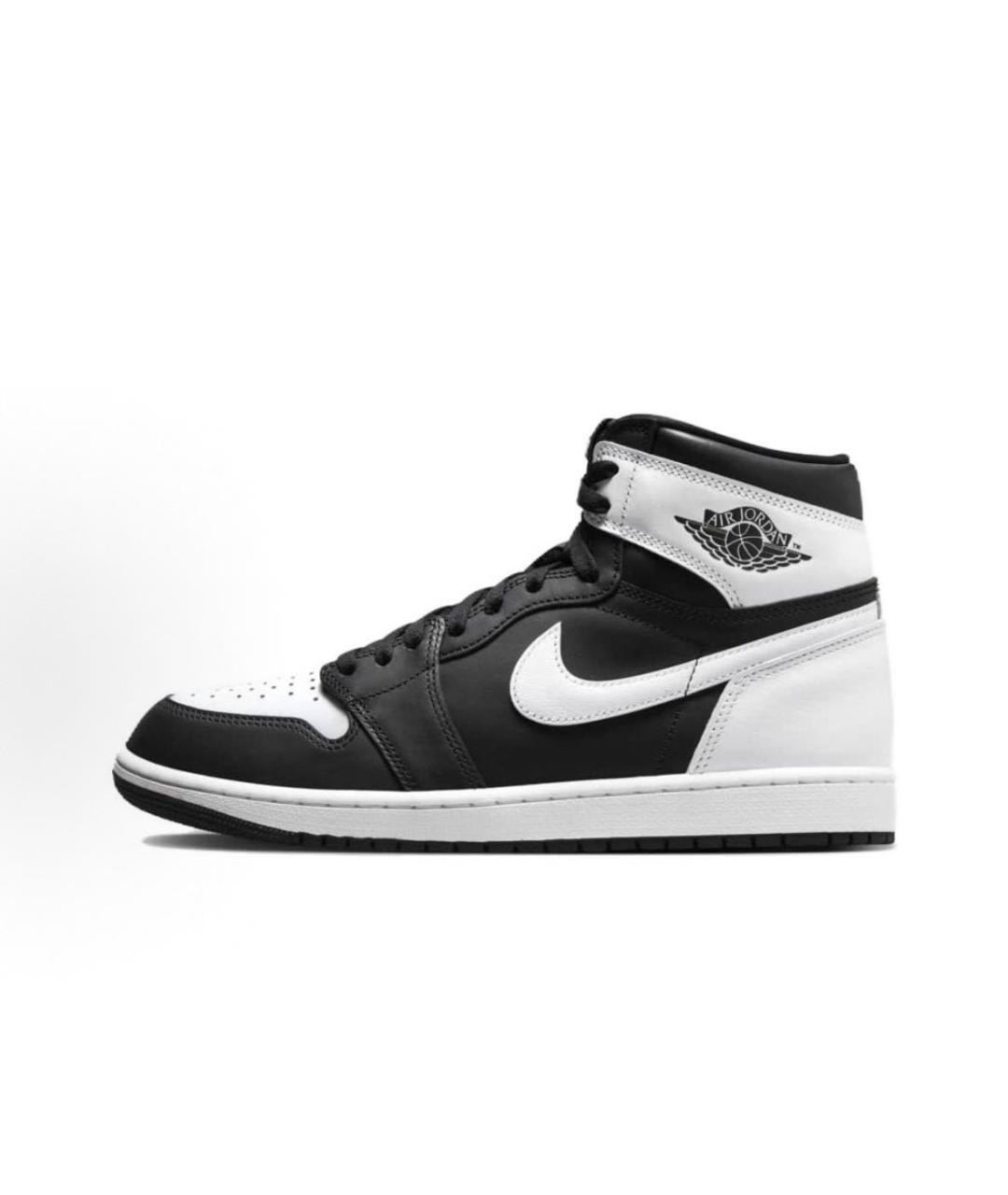 JORDAN Черные кожаные высокие кроссовки / кеды, фото 3