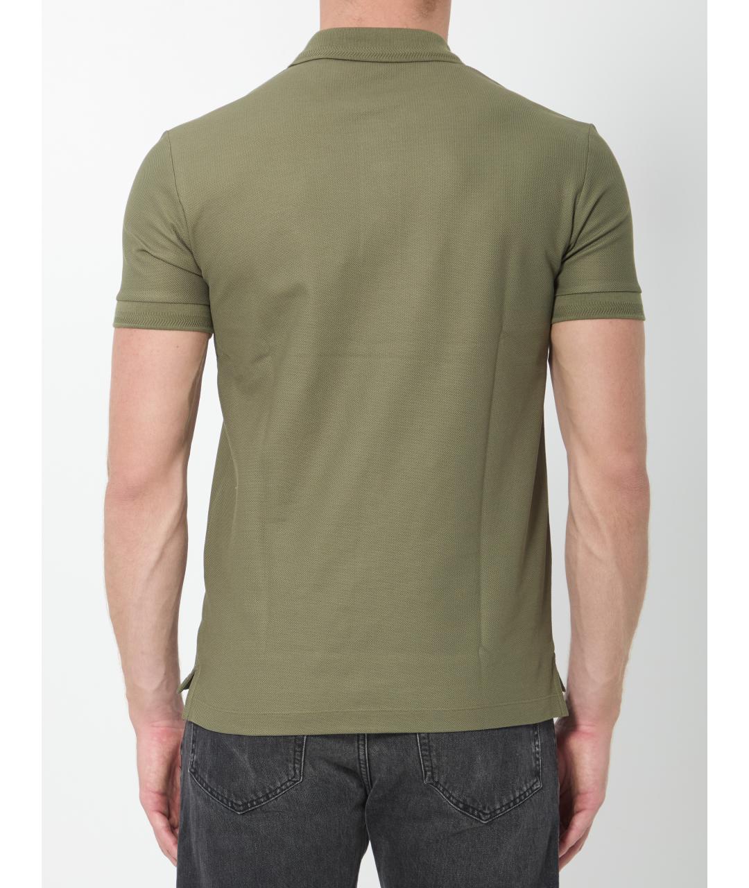 BURBERRY Зеленые хлопковое поло с коротким рукавом, фото 4