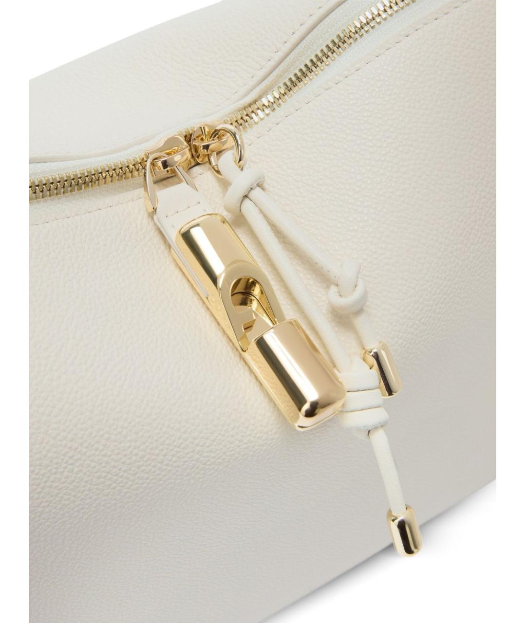 FURLA Бежевая кожаная сумка с короткими ручками, фото 5