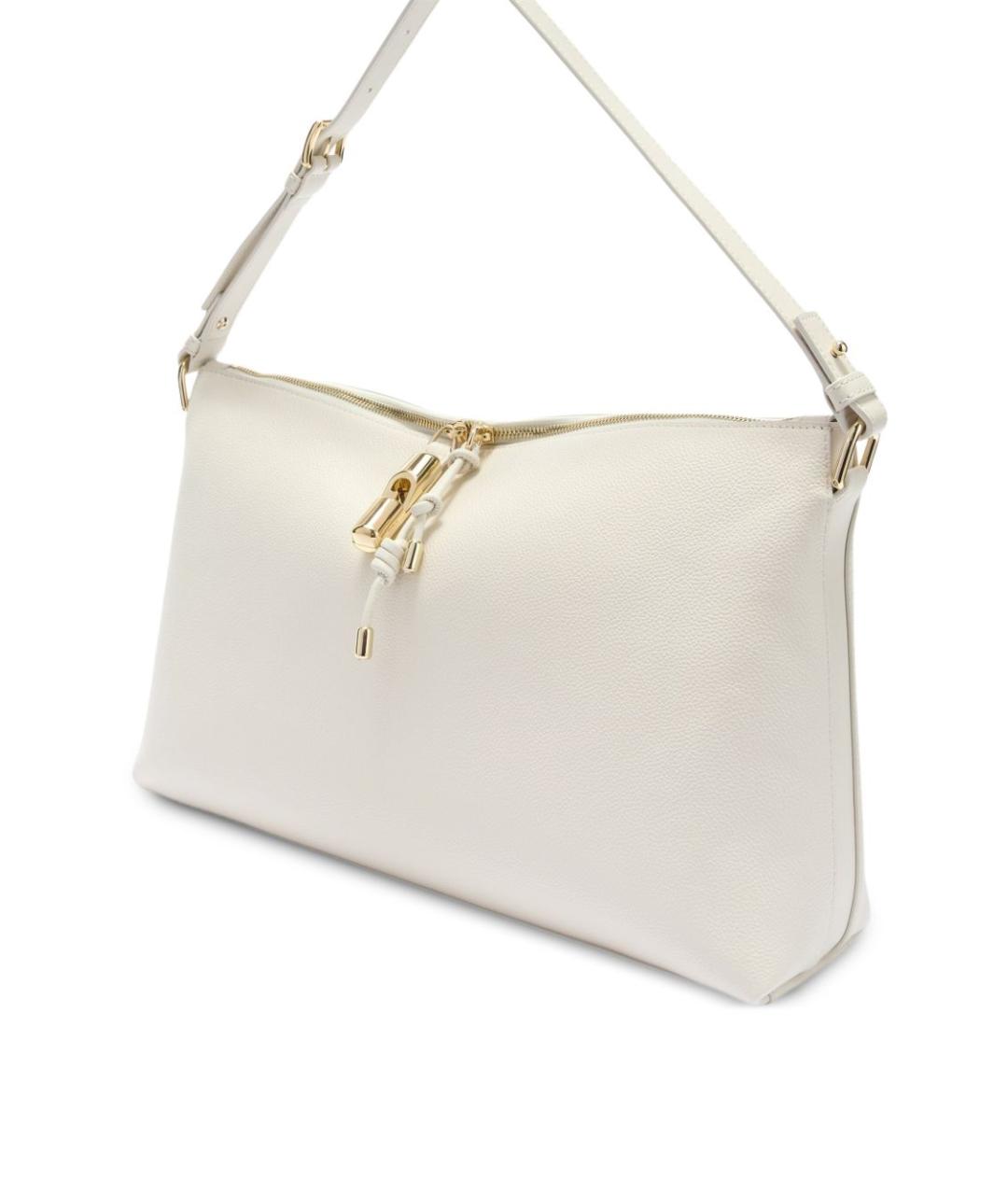 FURLA Бежевая кожаная сумка с короткими ручками, фото 3