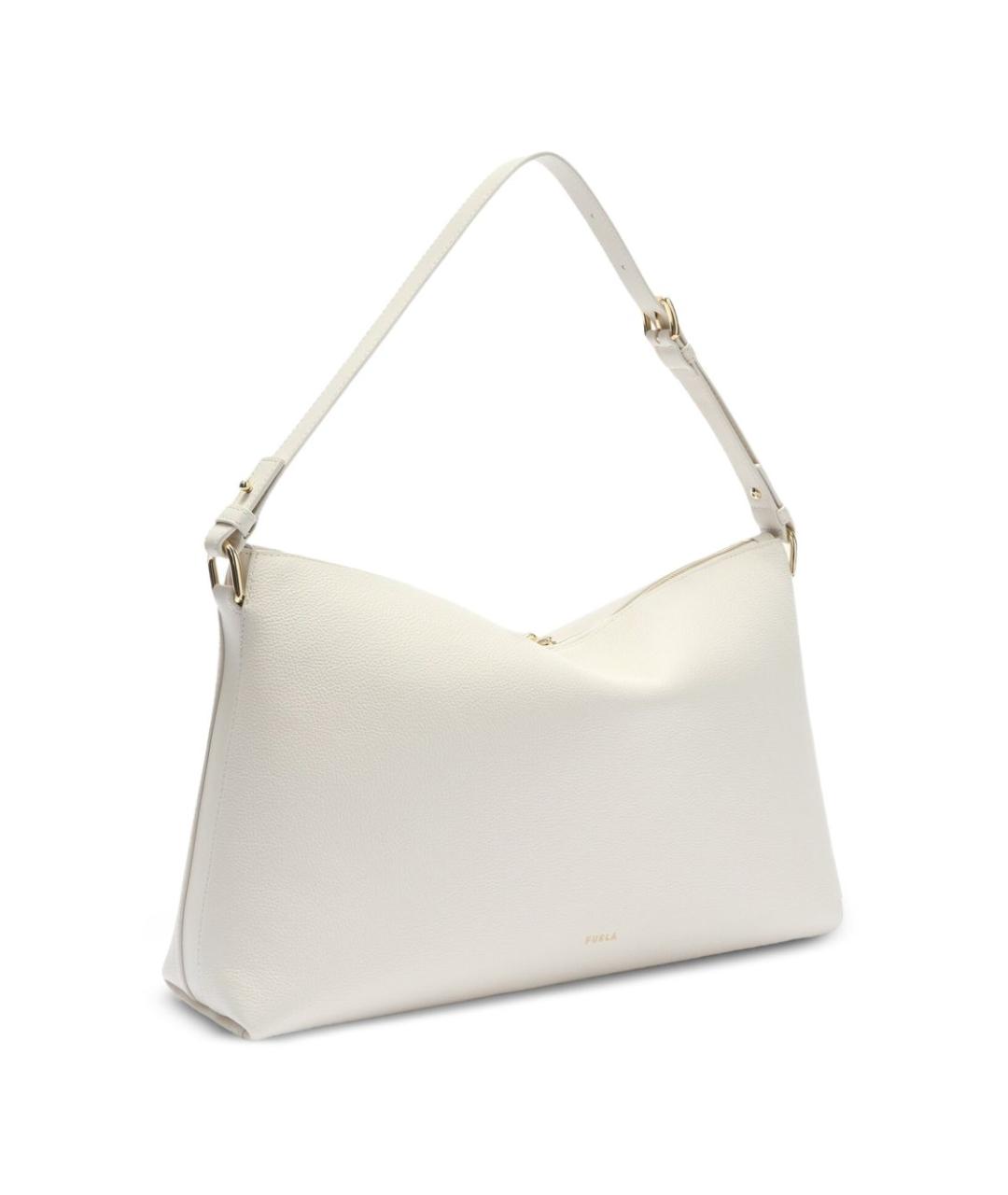 FURLA Бежевая кожаная сумка с короткими ручками, фото 4