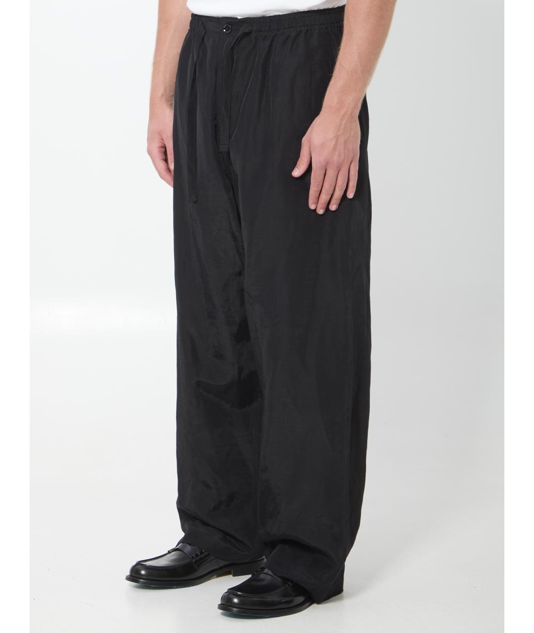 LEMAIRE Черные льняные повседневные брюки, фото 2