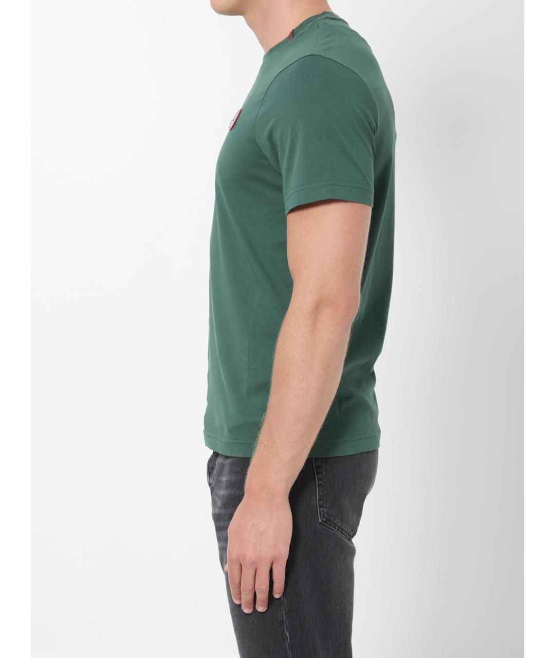 MONCLER Зеленая хлопковая футболка, фото 3