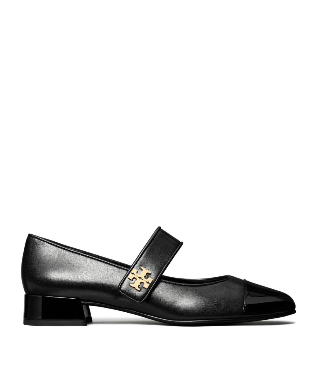 TORY BURCH Черные кожаные балетки, фото 1