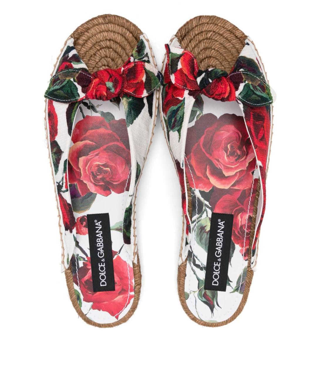 DOLCE&GABBANA Мульти текстильные шлепанцы, фото 4