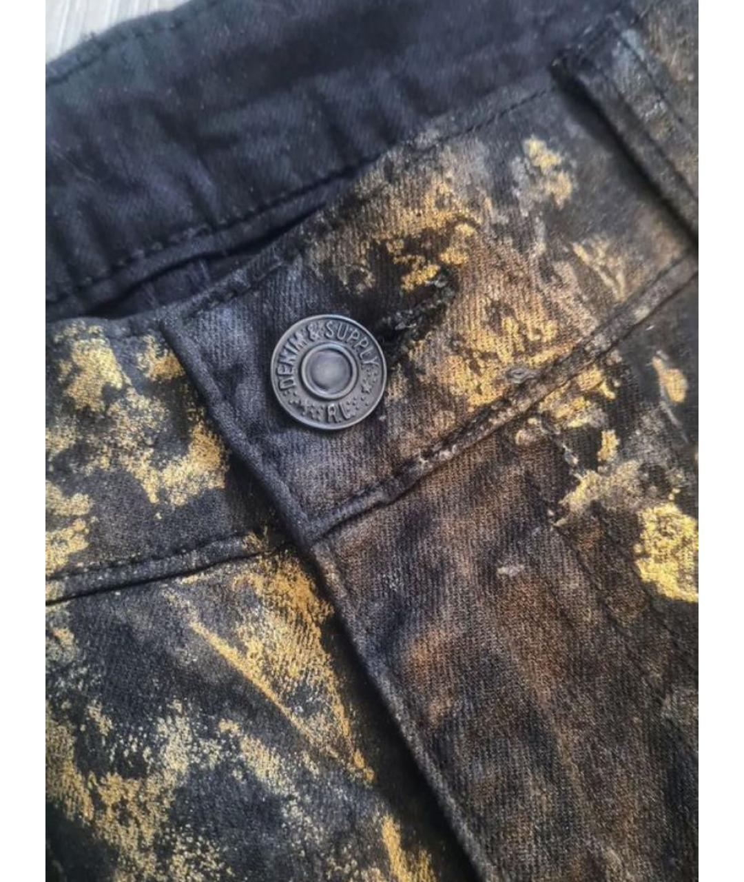 RALPH LAUREN Черные хлопко-полиэстеровые джинсы слим, фото 3