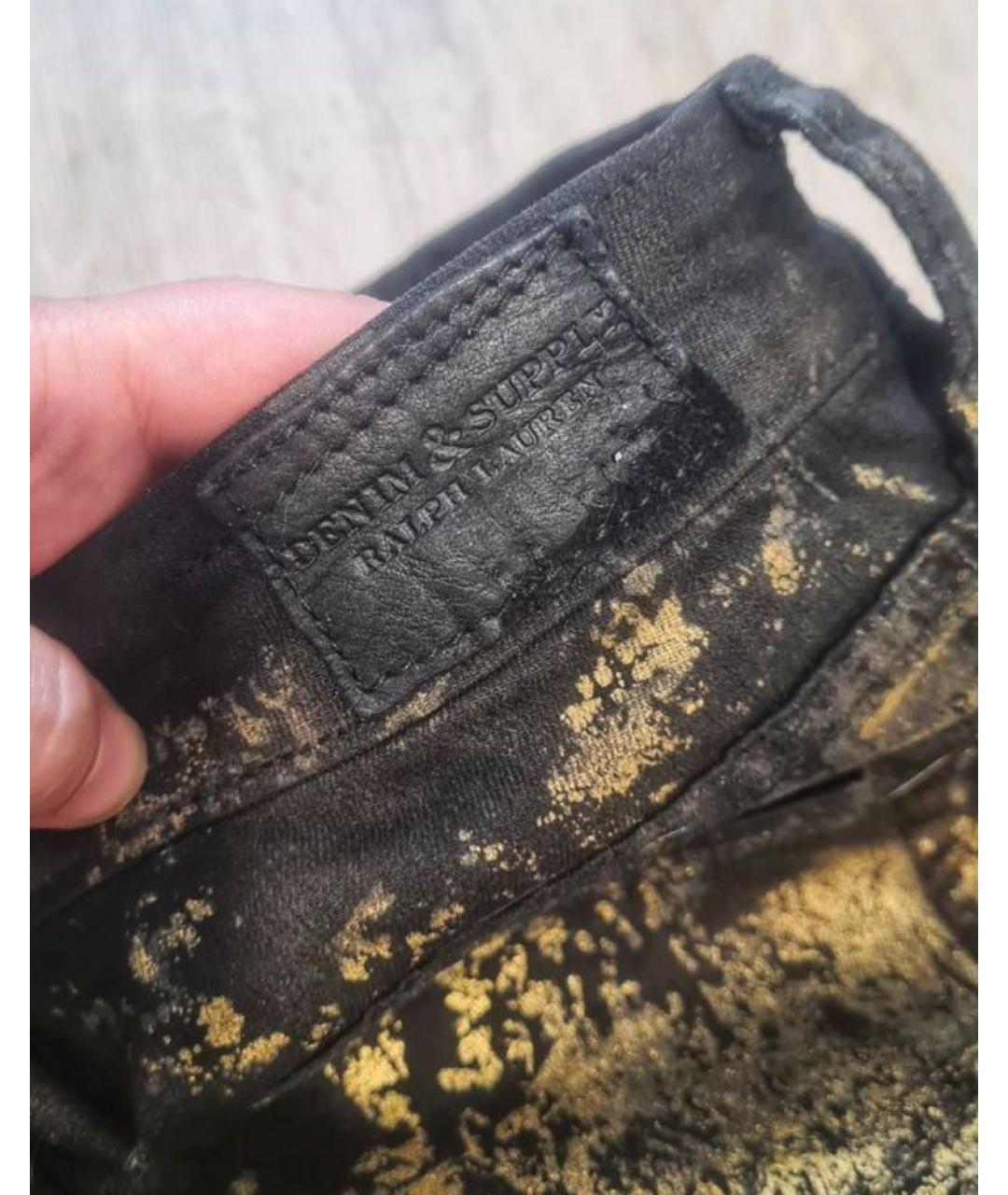 RALPH LAUREN Черные хлопко-полиэстеровые джинсы слим, фото 4