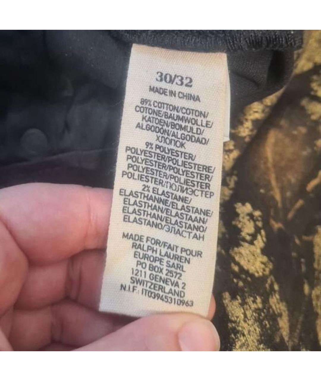 RALPH LAUREN Черные хлопко-полиэстеровые джинсы скинни, фото 3