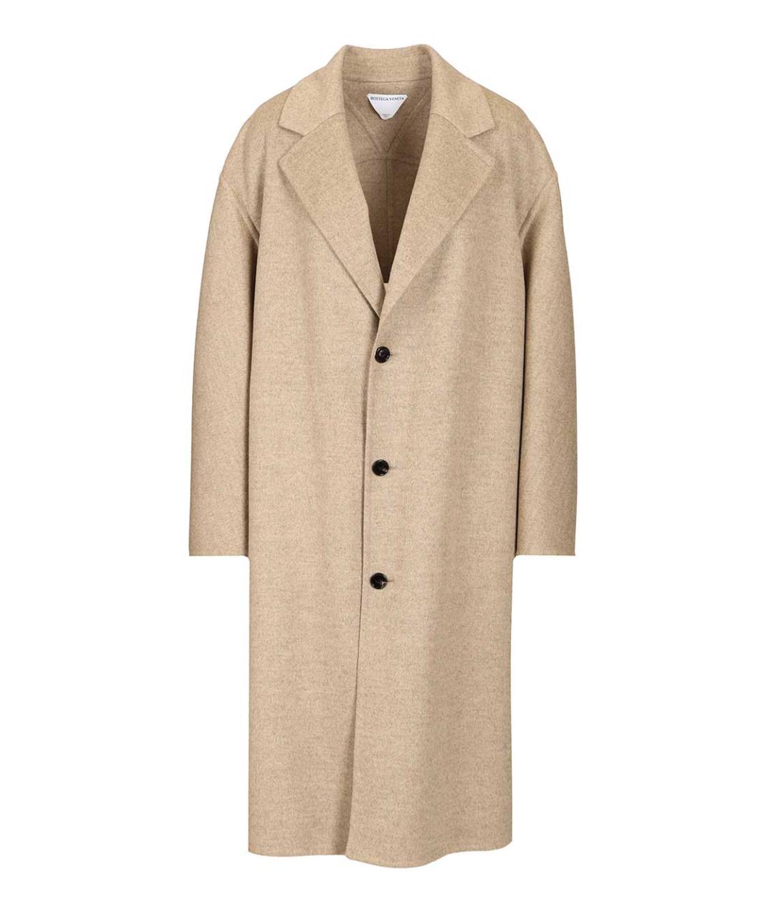 BOTTEGA VENETA Бежевое шерстяное пальто, фото 1