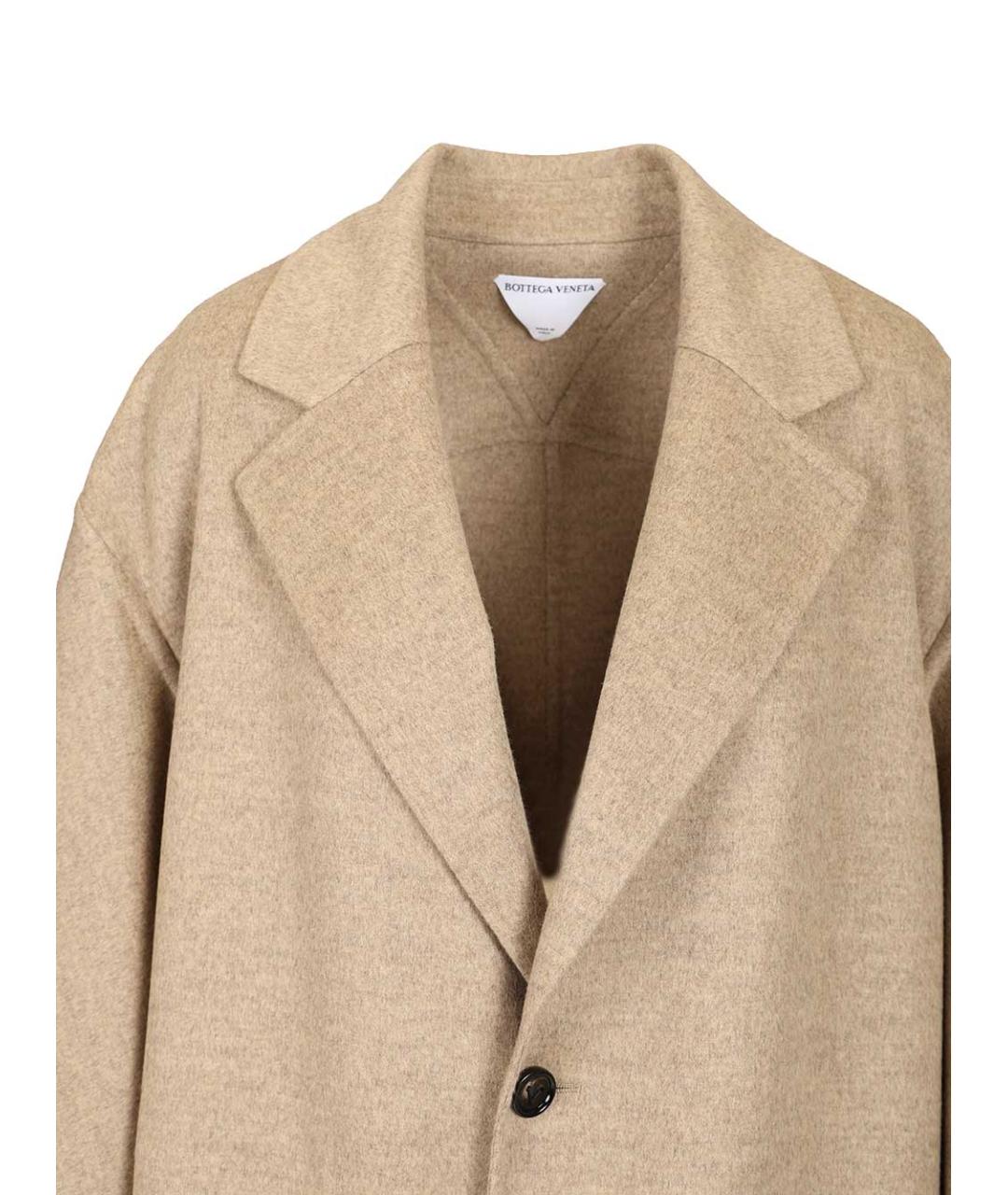 BOTTEGA VENETA Бежевое шерстяное пальто, фото 4