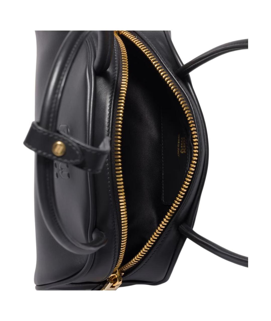 MIU MIU Черная кожаная сумка с короткими ручками, фото 5