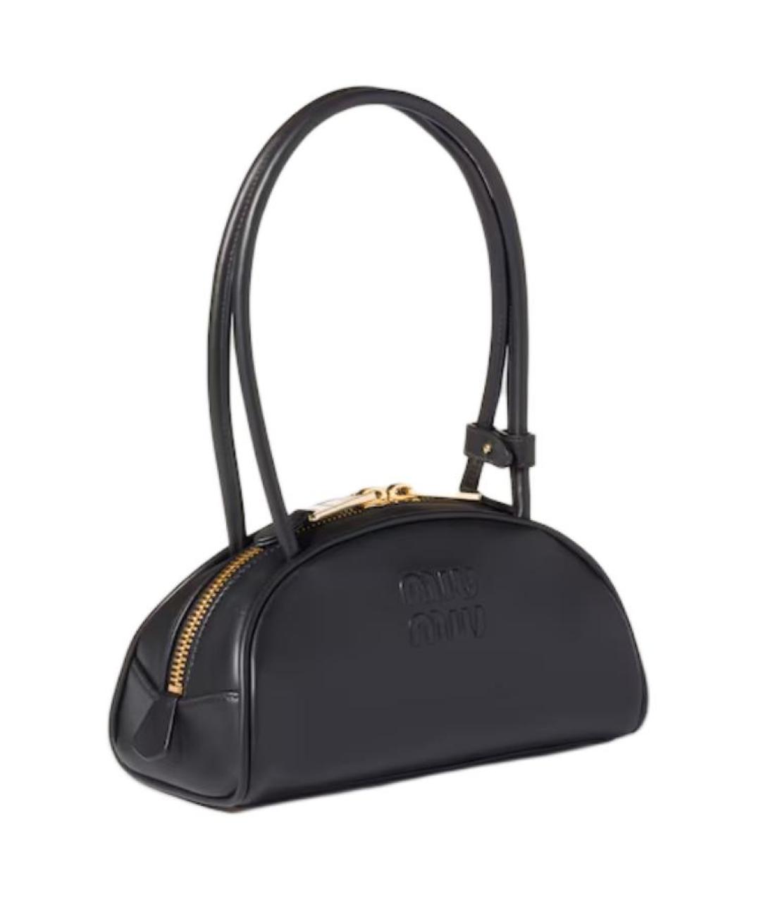 MIU MIU Черная кожаная сумка с короткими ручками, фото 3