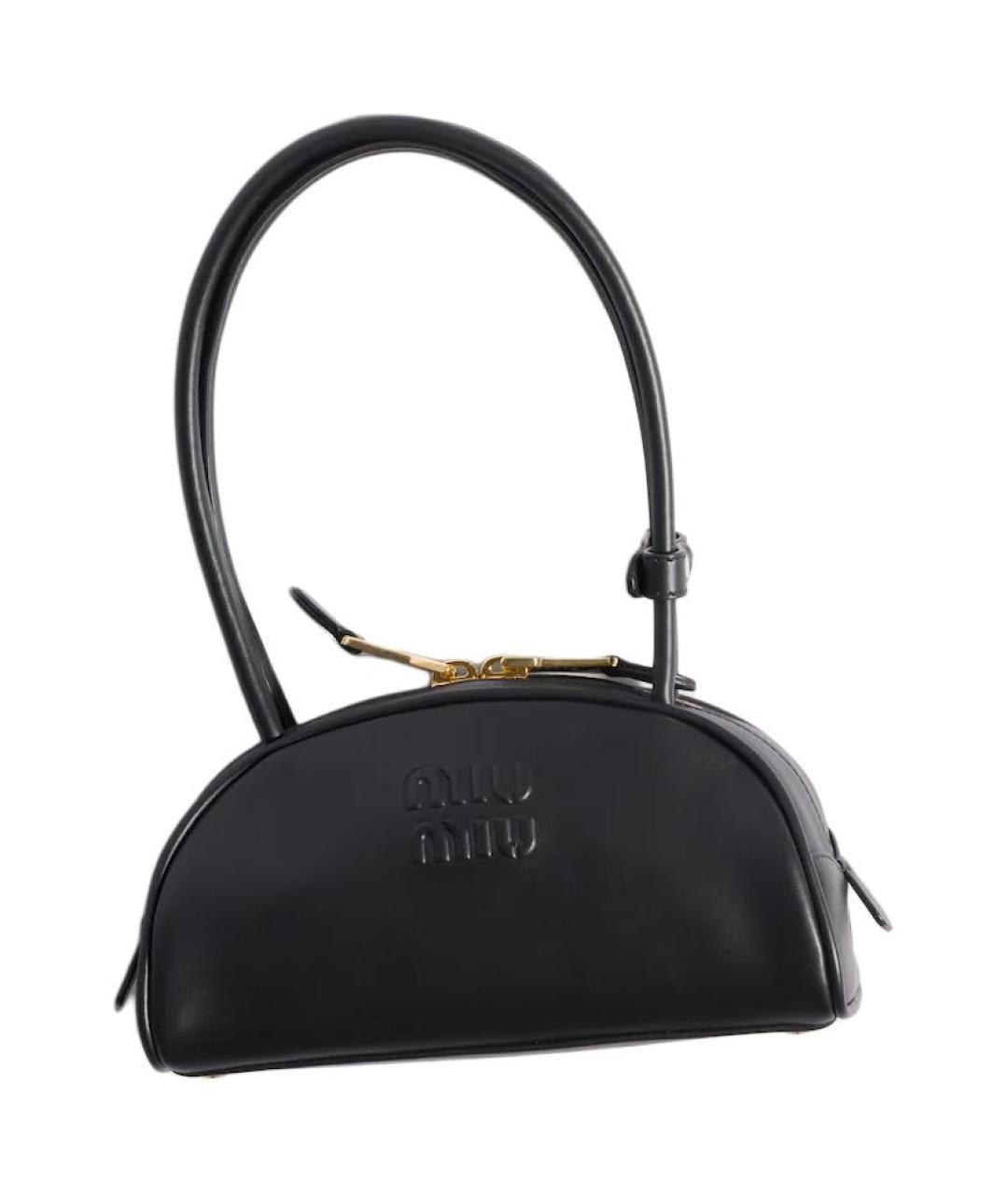 MIU MIU Черная кожаная сумка с короткими ручками, фото 2