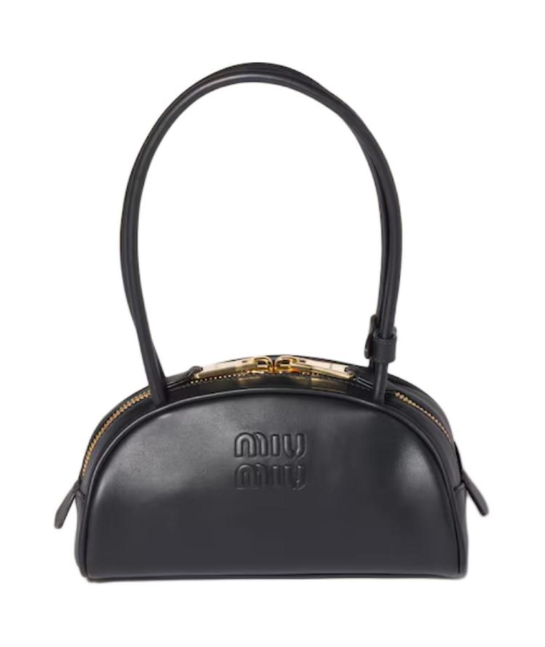 MIU MIU Черная кожаная сумка с короткими ручками, фото 1