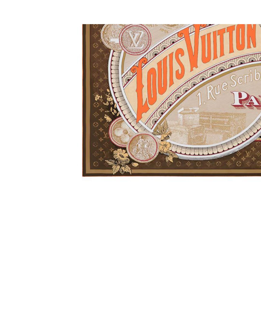 LOUIS VUITTON Коричневый шарф, фото 3
