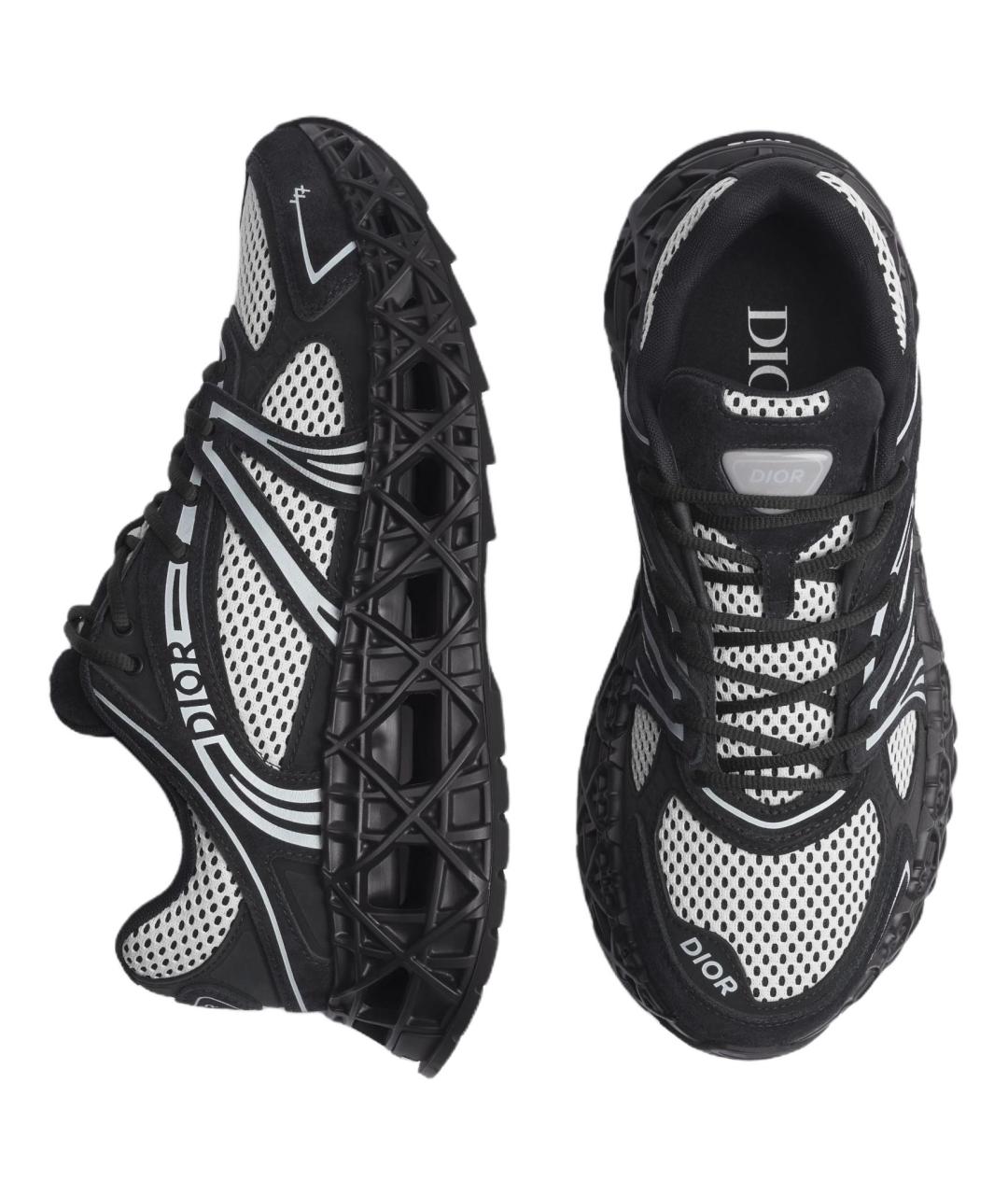 CHRISTIAN DIOR Черные кожаные низкие кроссовки / кеды, фото 4