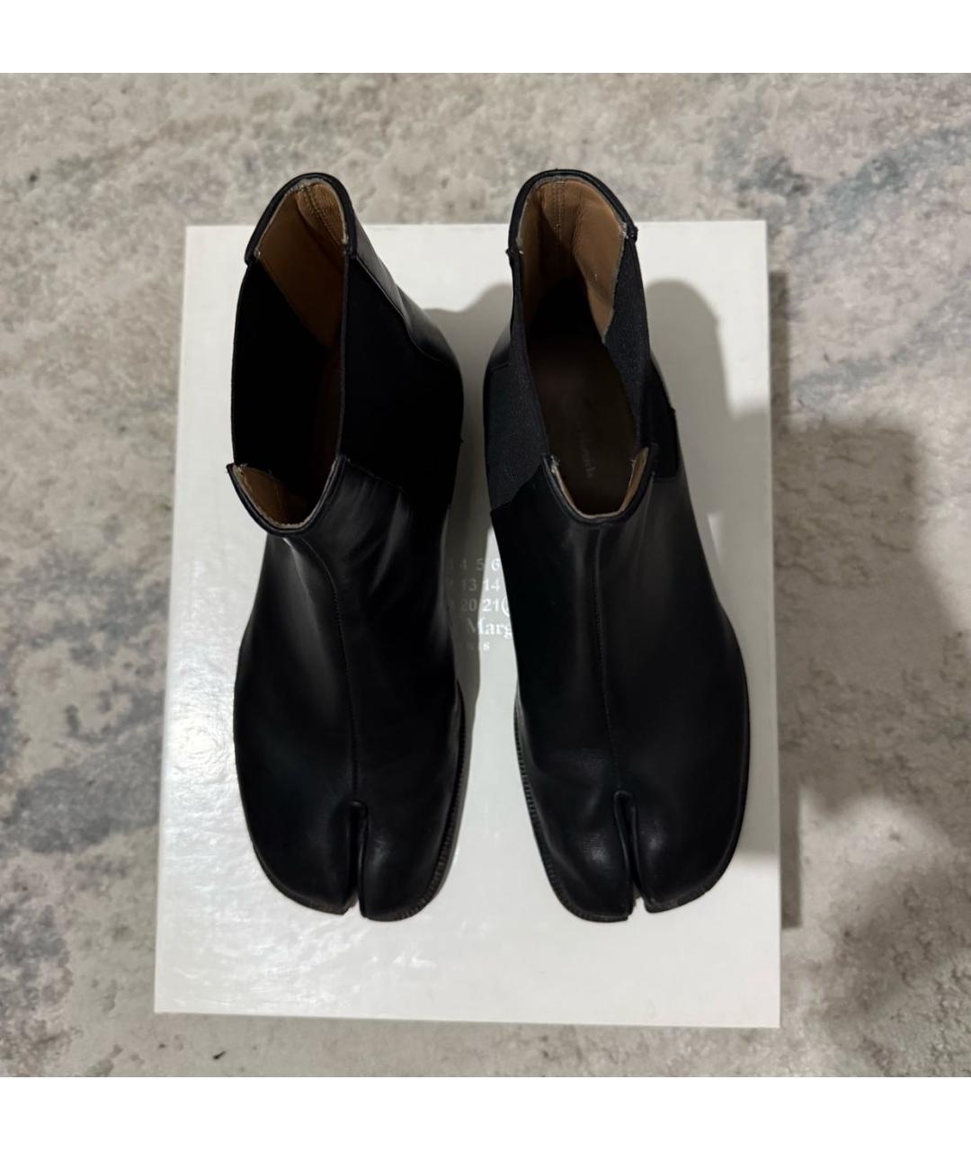 MAISON MARGIELA Черные кожаные низкие ботинки, фото 3