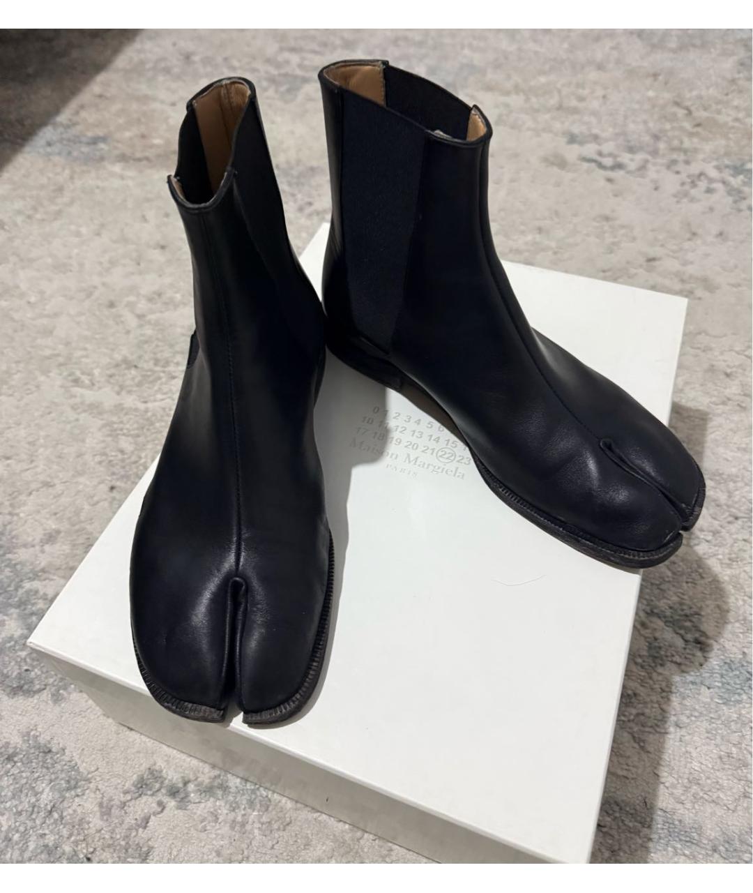 MAISON MARGIELA Черные кожаные низкие ботинки, фото 7