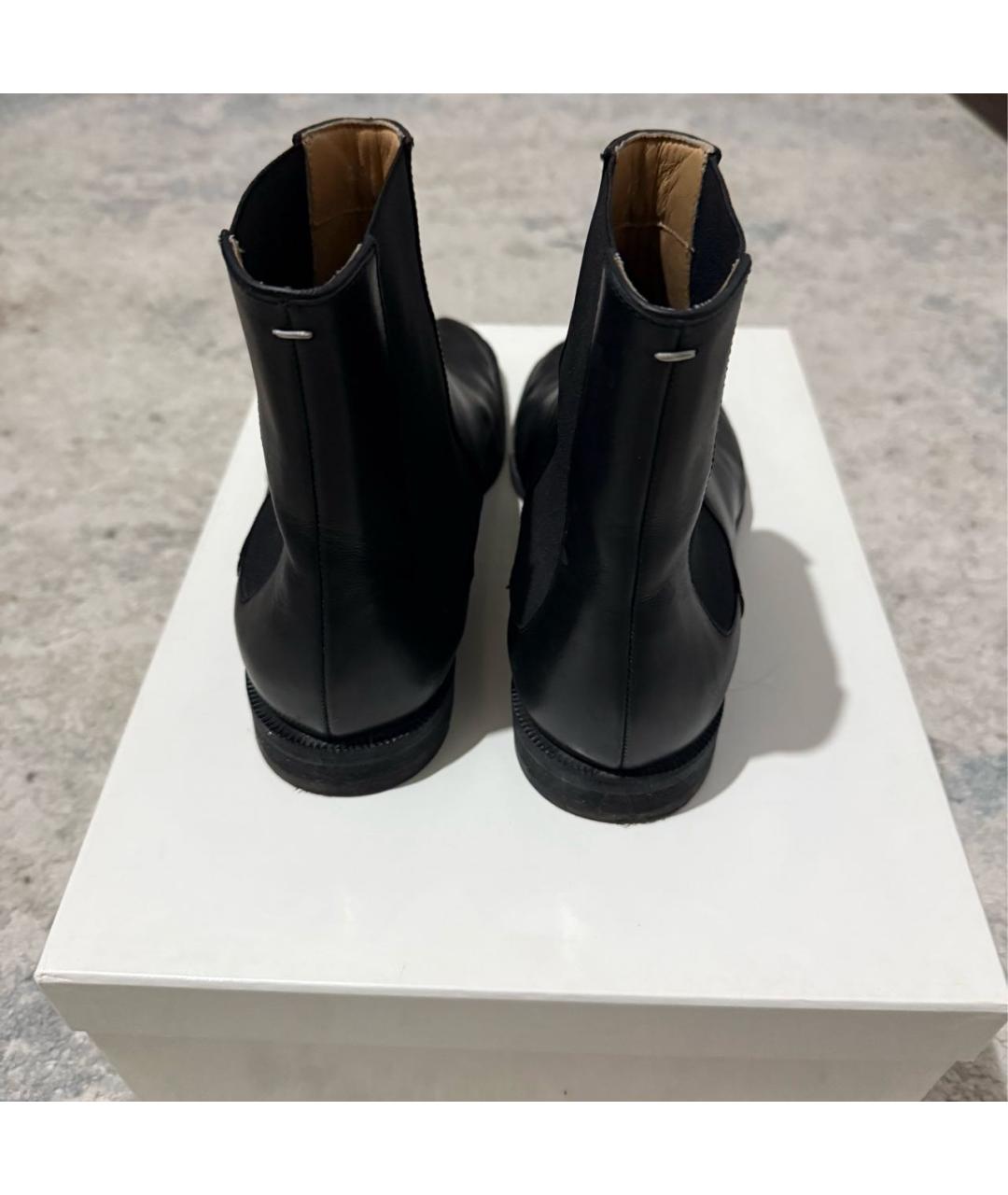 MAISON MARGIELA Черные кожаные низкие ботинки, фото 4