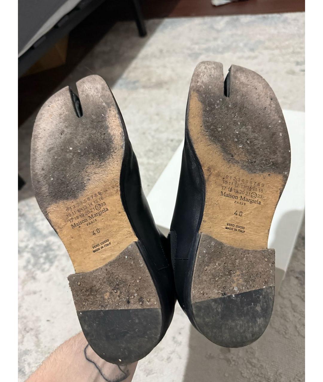 MAISON MARGIELA Черные кожаные низкие ботинки, фото 5