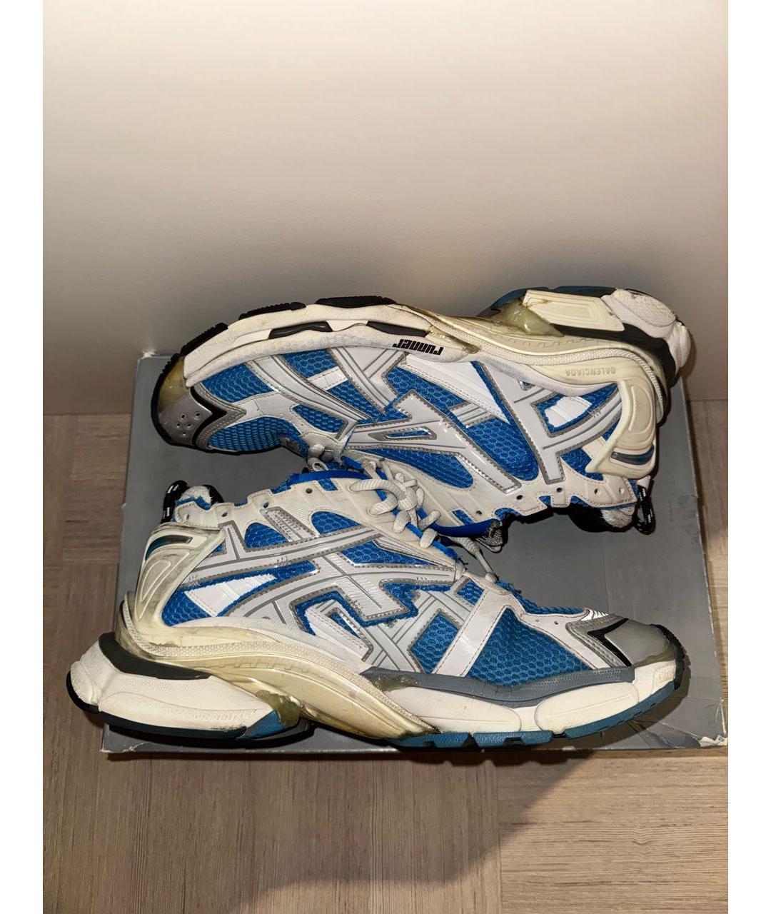 BALENCIAGA Голубые синтетические низкие кроссовки / кеды, фото 8
