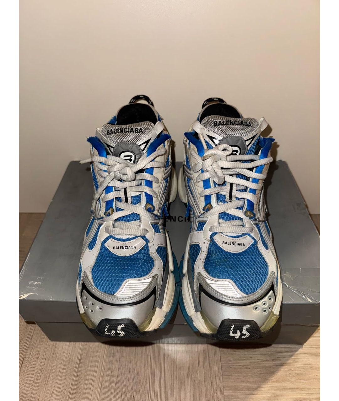 BALENCIAGA Голубые синтетические низкие кроссовки / кеды, фото 2