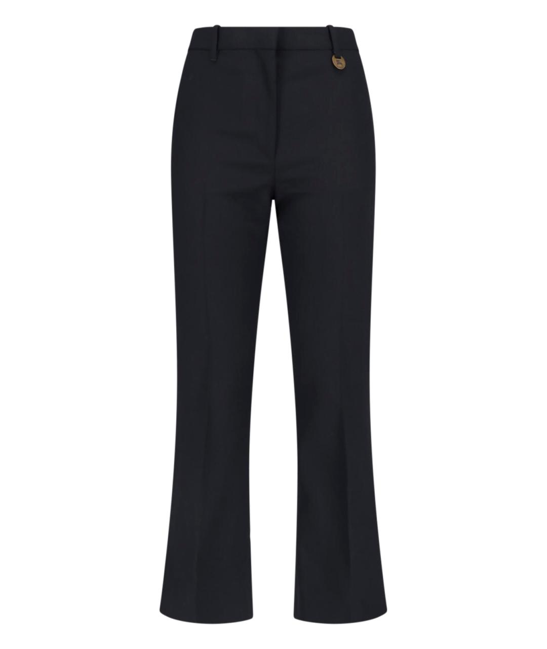 BURBERRY Черные шерстяные прямые брюки, фото 1