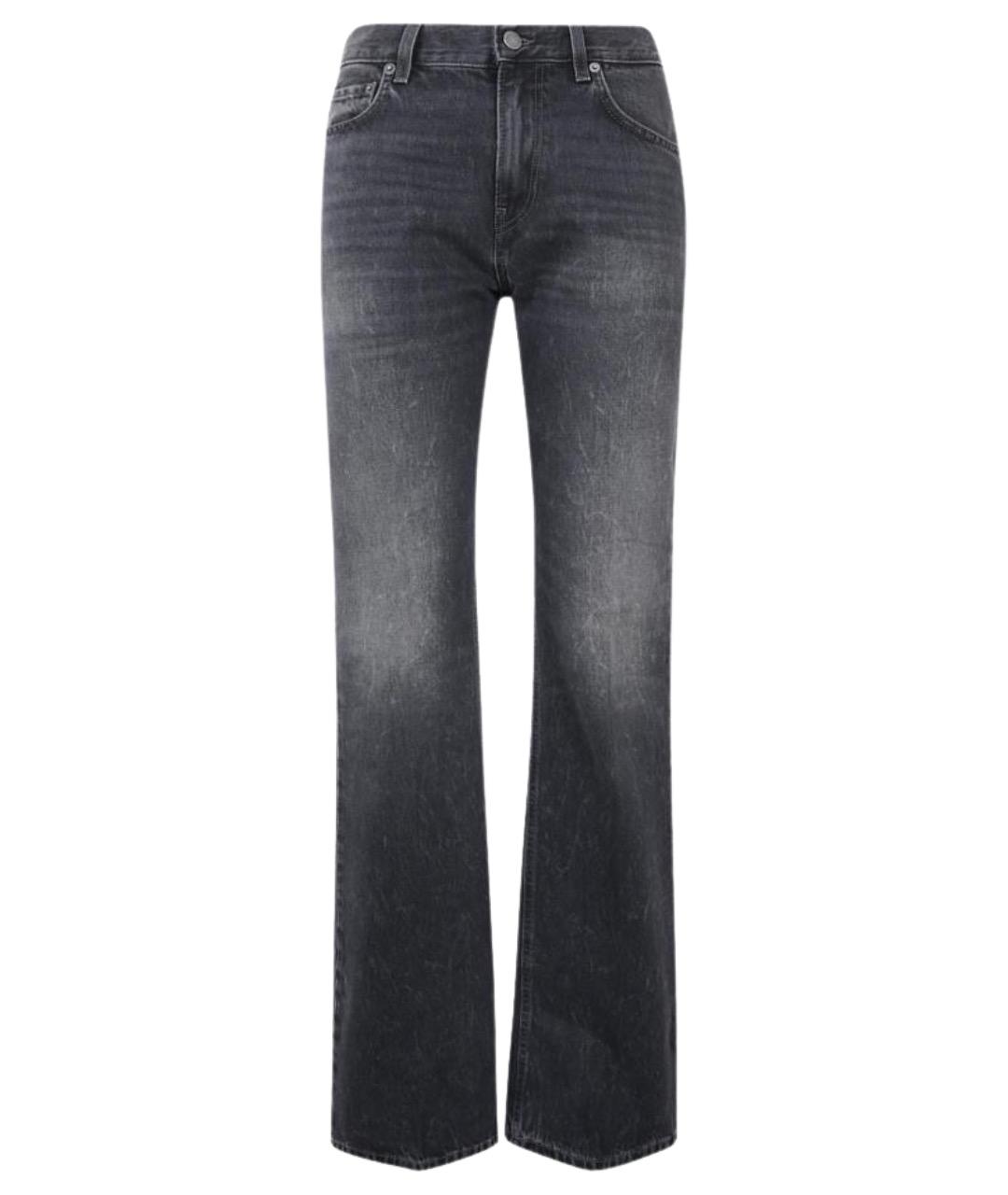 HAIKURE Черные хлопковые прямые джинсы, фото 1