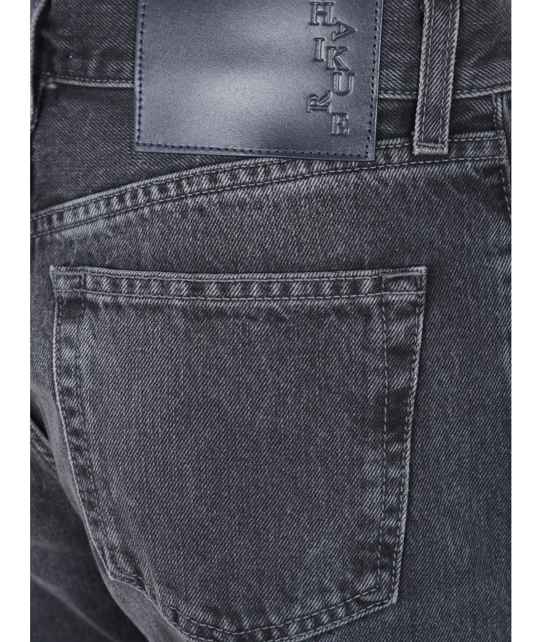 HAIKURE Черные хлопковые прямые джинсы, фото 3