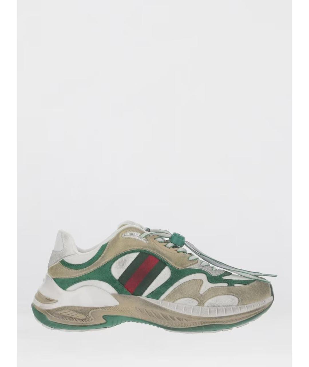 GUCCI Кожаные низкие кроссовки / кеды, фото 4