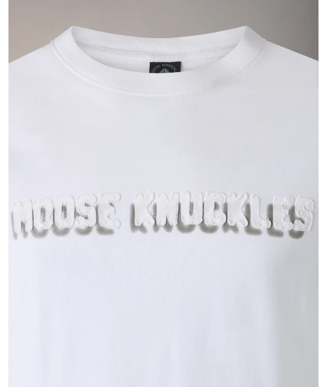 MOOSE KNUCKLES Белая хлопковая футболка, фото 3