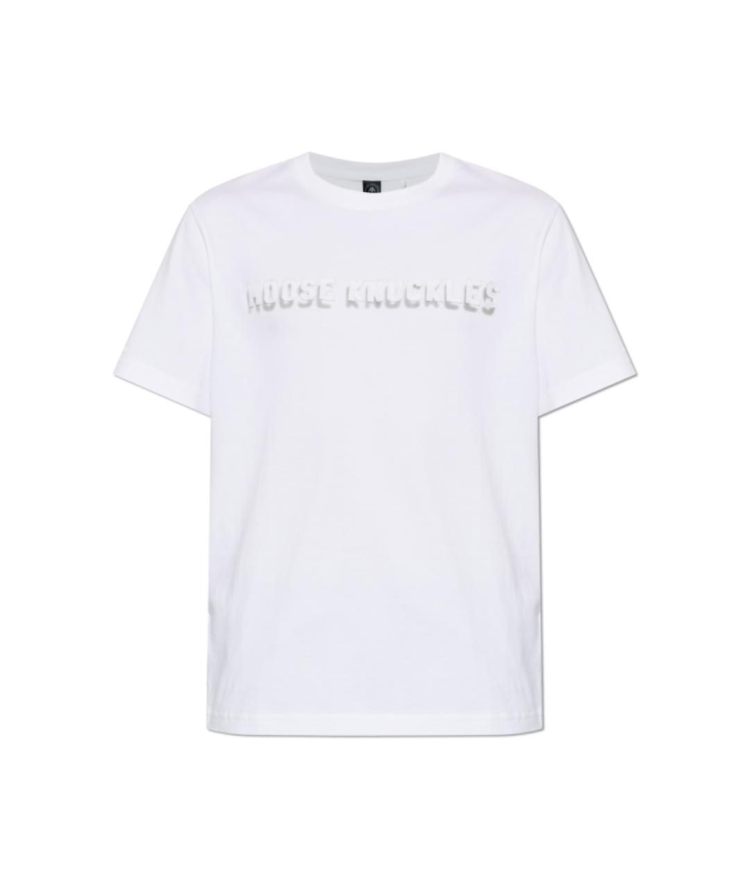 MOOSE KNUCKLES Белая хлопковая футболка, фото 1