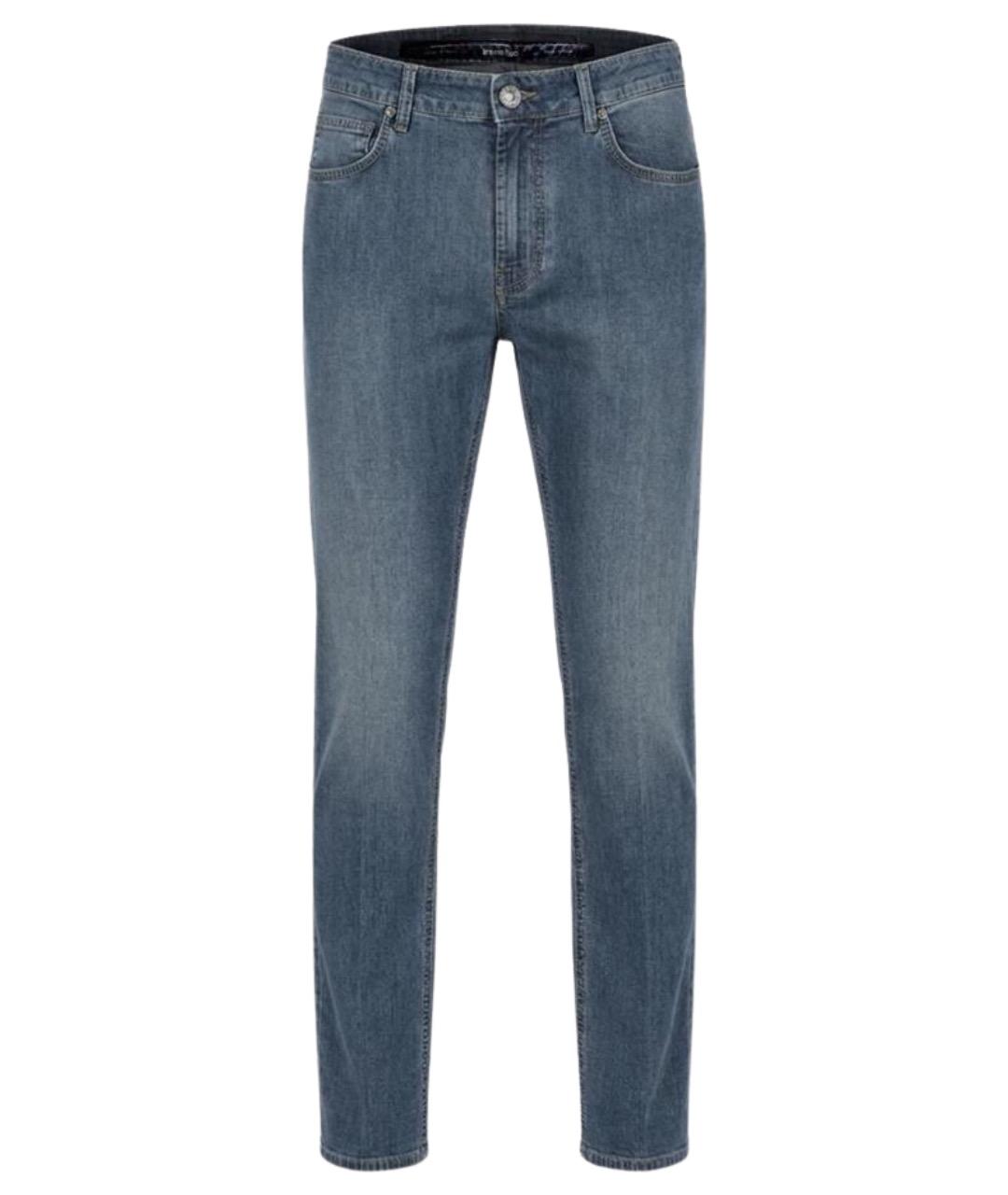 STEFANO RICCI Синие хлопко-эластановые прямые джинсы, фото 1