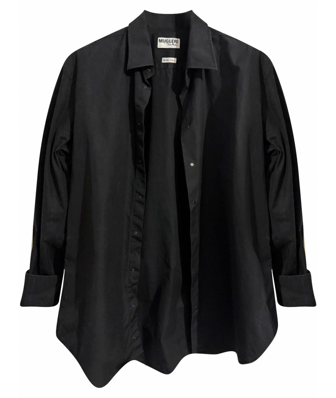 THIERRY MUGLER VINTAGE Черная хлопковая классическая рубашка, фото 1