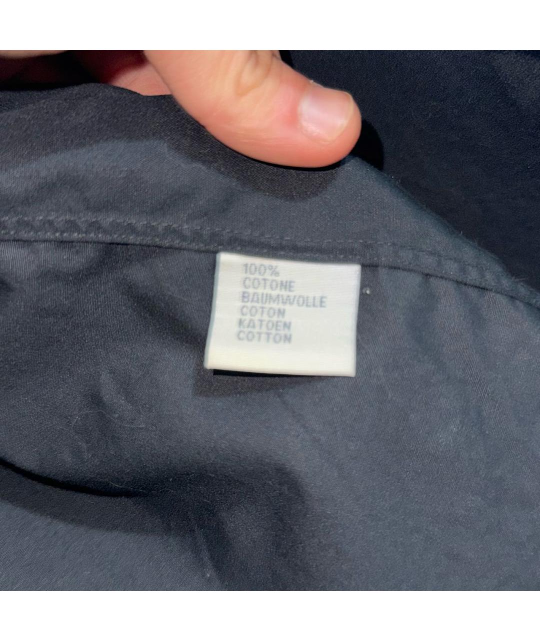 THIERRY MUGLER VINTAGE Черная хлопковая классическая рубашка, фото 7