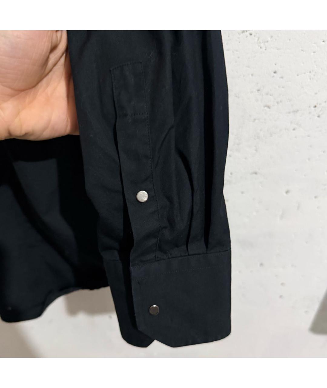 THIERRY MUGLER VINTAGE Черная хлопковая классическая рубашка, фото 4