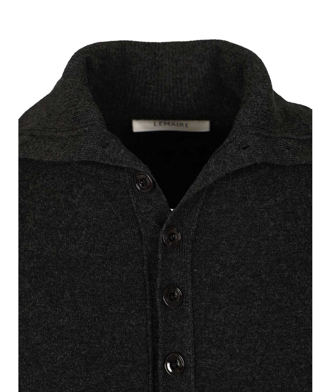 LEMAIRE Антрацитовый шерстяной кардиган, фото 4