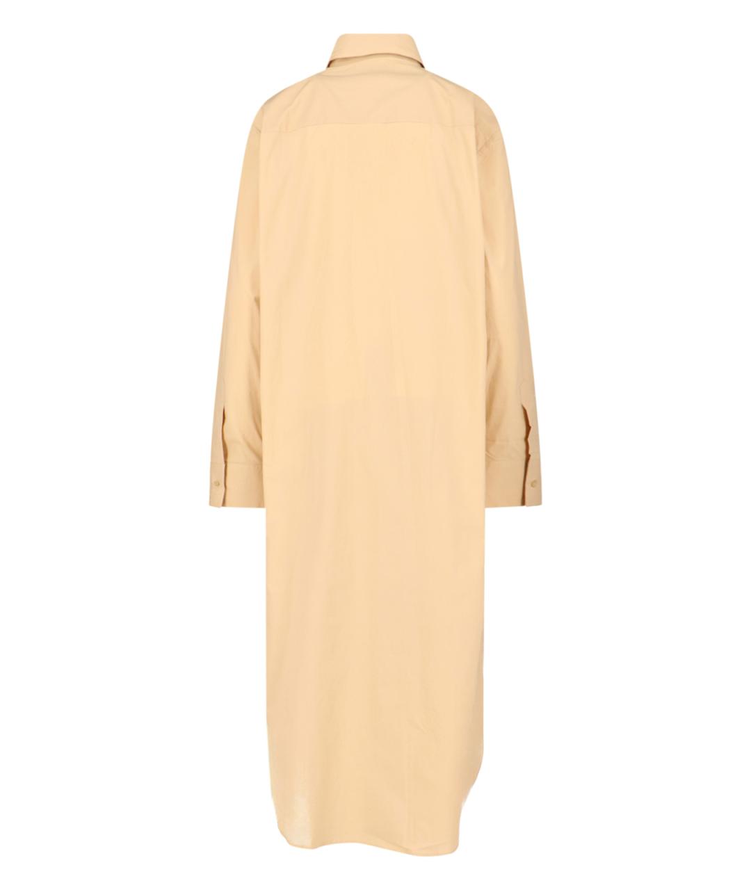 THE FRANKIE SHOP Бежевое хлопковое повседневное платье, фото 2