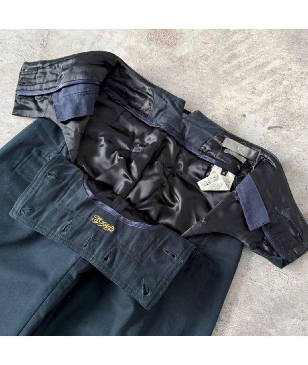 ALEXANDER MCQUEEN Хаки хлопковые прямые брюки, фото 4