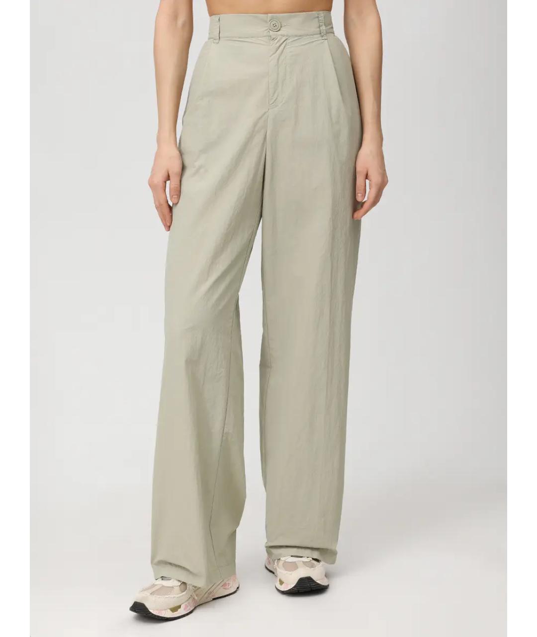 PARAJUMPERS Зеленые полиамидовые прямые брюки, фото 4