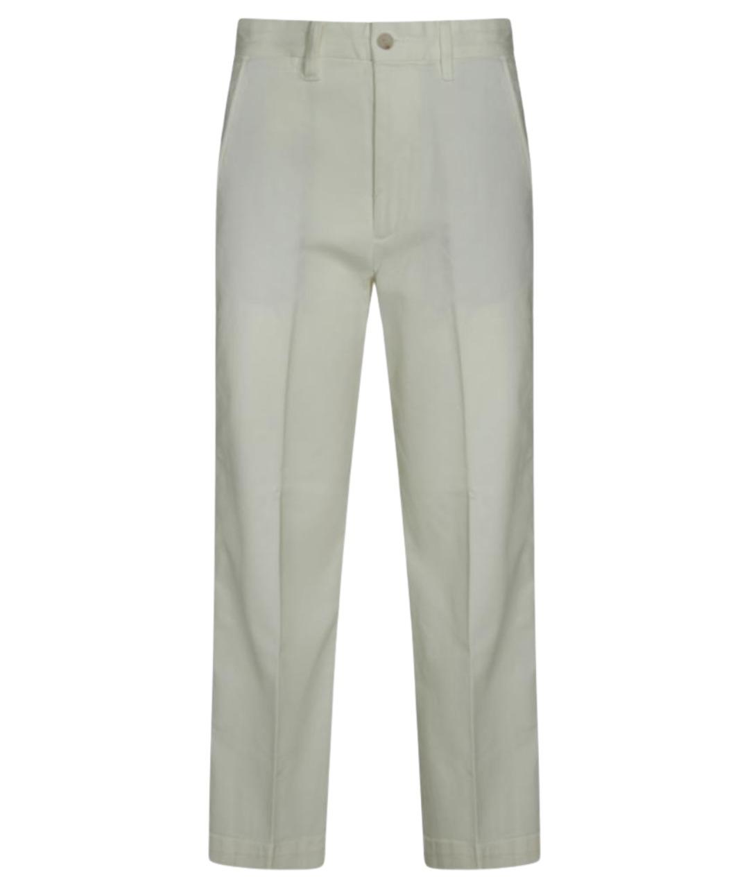 POLO RALPH LAUREN Белые хлопковые прямые брюки, фото 1