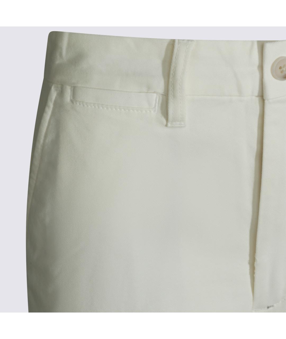 POLO RALPH LAUREN Белые хлопковые прямые брюки, фото 3