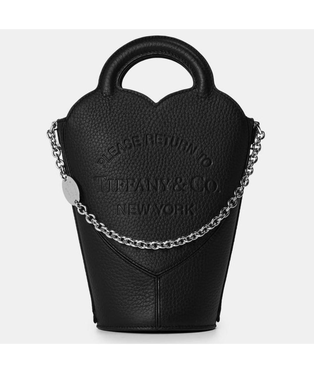 TIFFANY&CO Черная кожаная сумка через плечо, фото 7