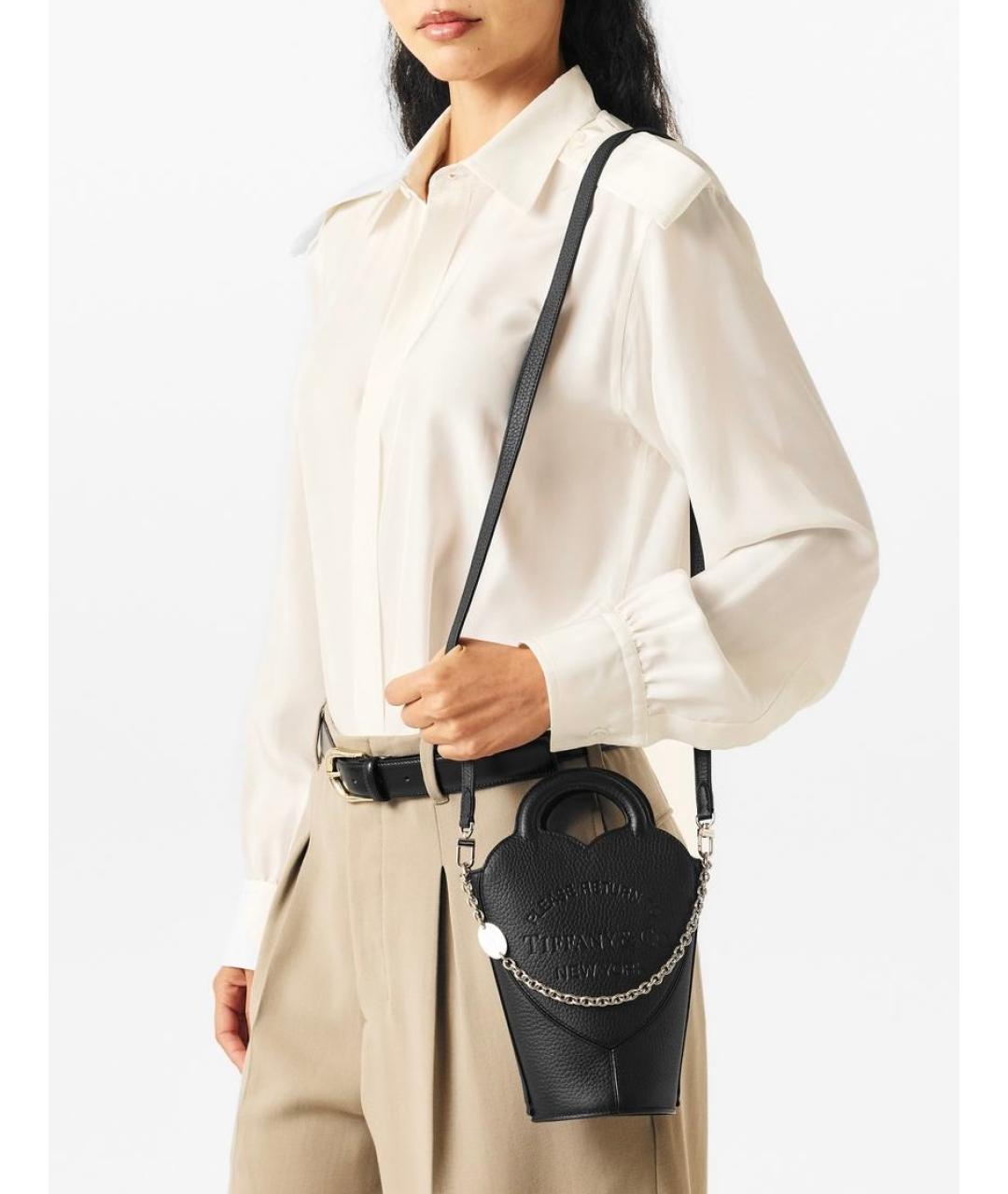 TIFFANY&CO Черная кожаная сумка через плечо, фото 3