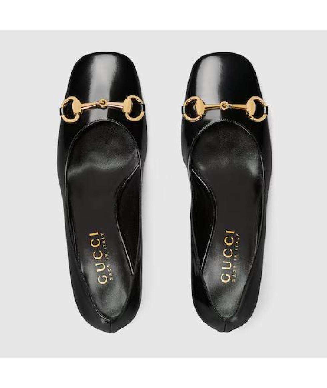 GUCCI Черные кожаные туфли, фото 2