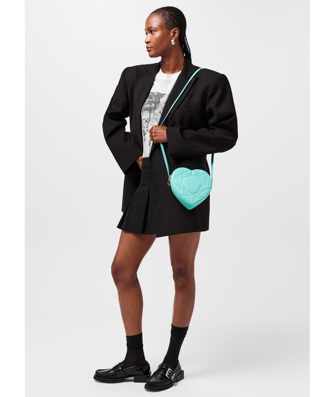 TIFFANY&CO Бирюзовая кожаная сумка через плечо, фото 3